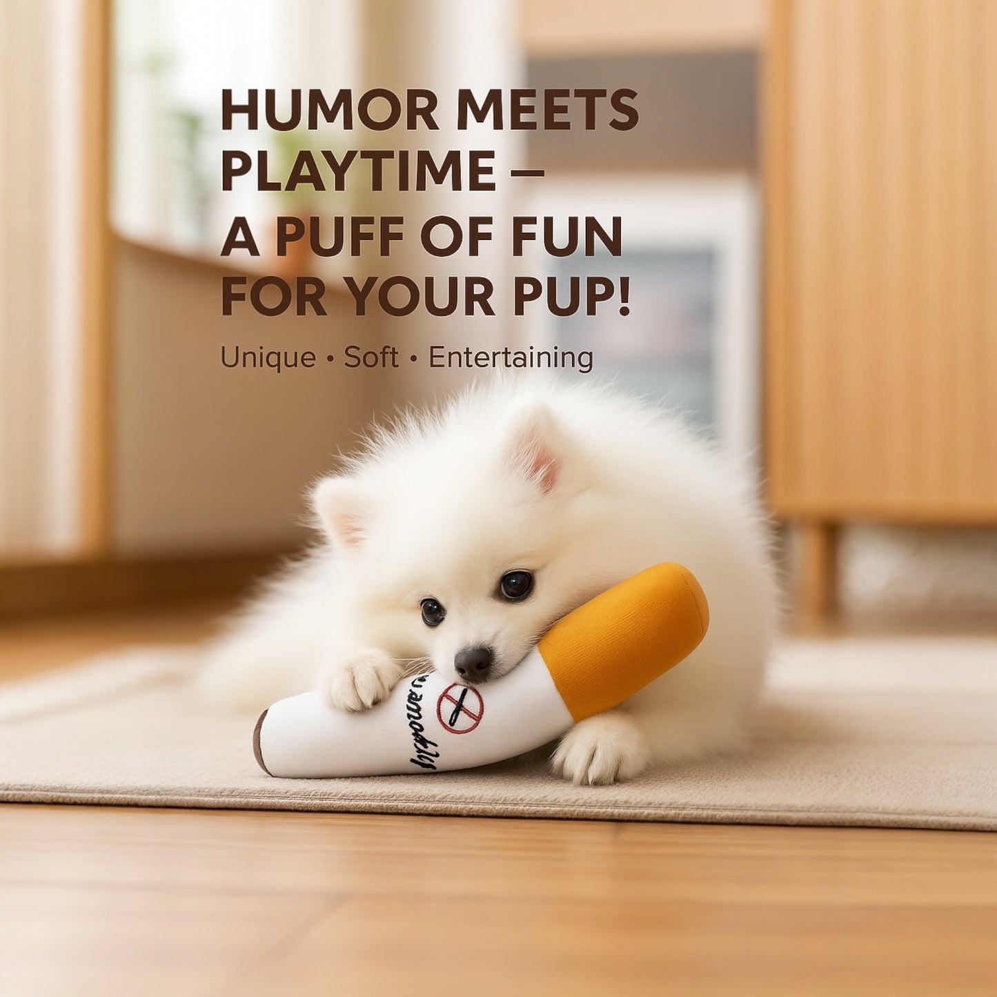 XL No Smoke Cigarette Plush Toy for Dogs