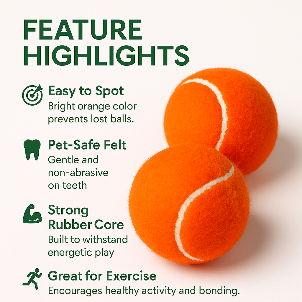 Fetch In Color - Tennis Balls - Orange - Set of Two