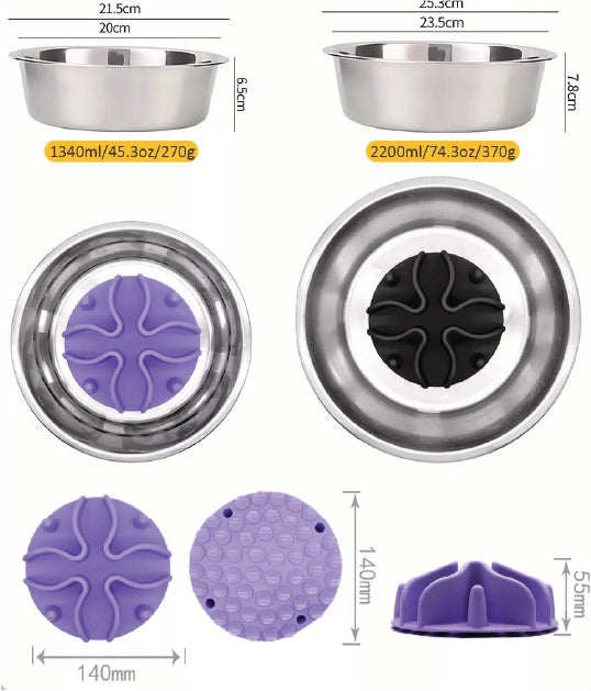 Slow Feeder Bowl Attachment - Purple