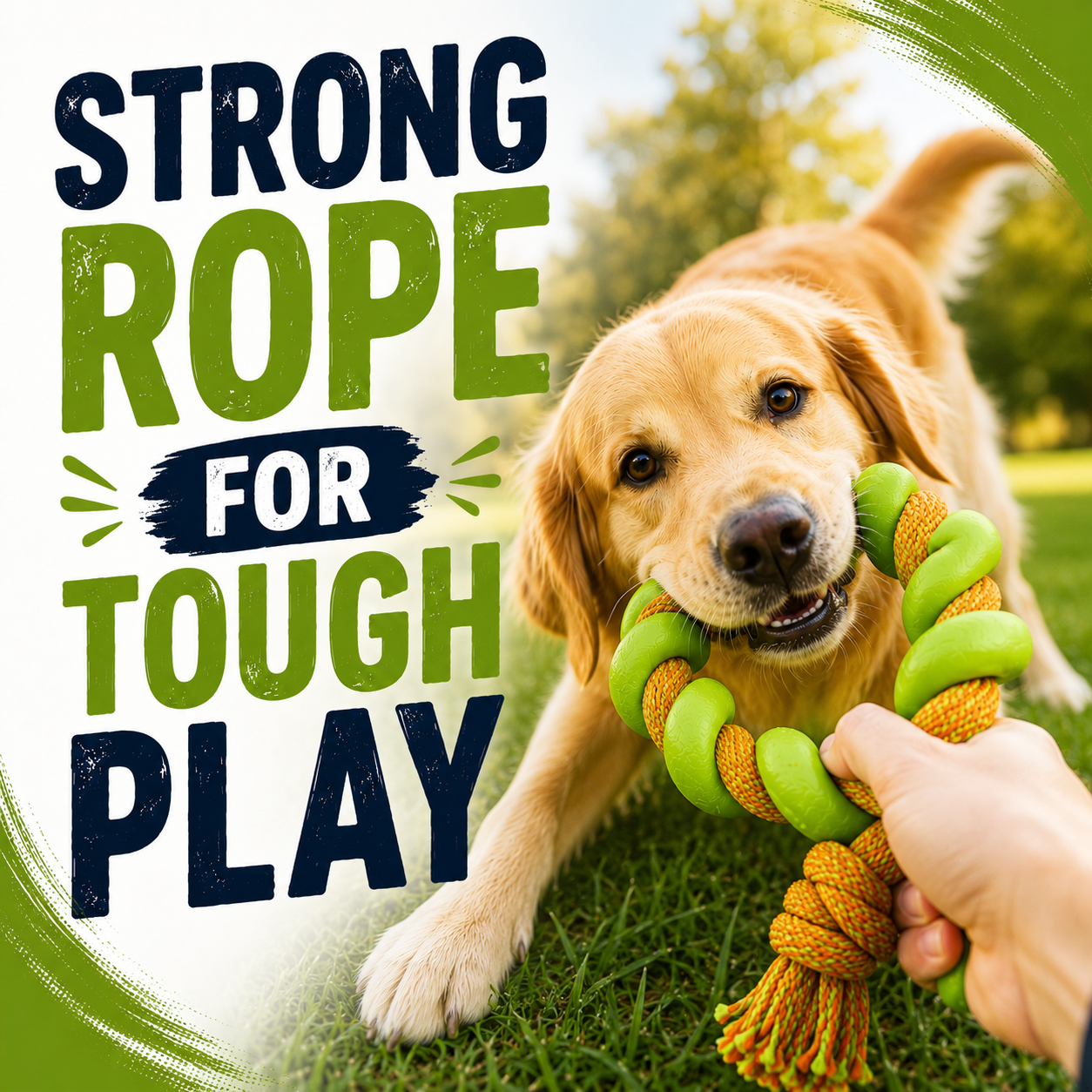 Loop Tug Rope – Durable TPR & Rope Tug Toy for Dogs