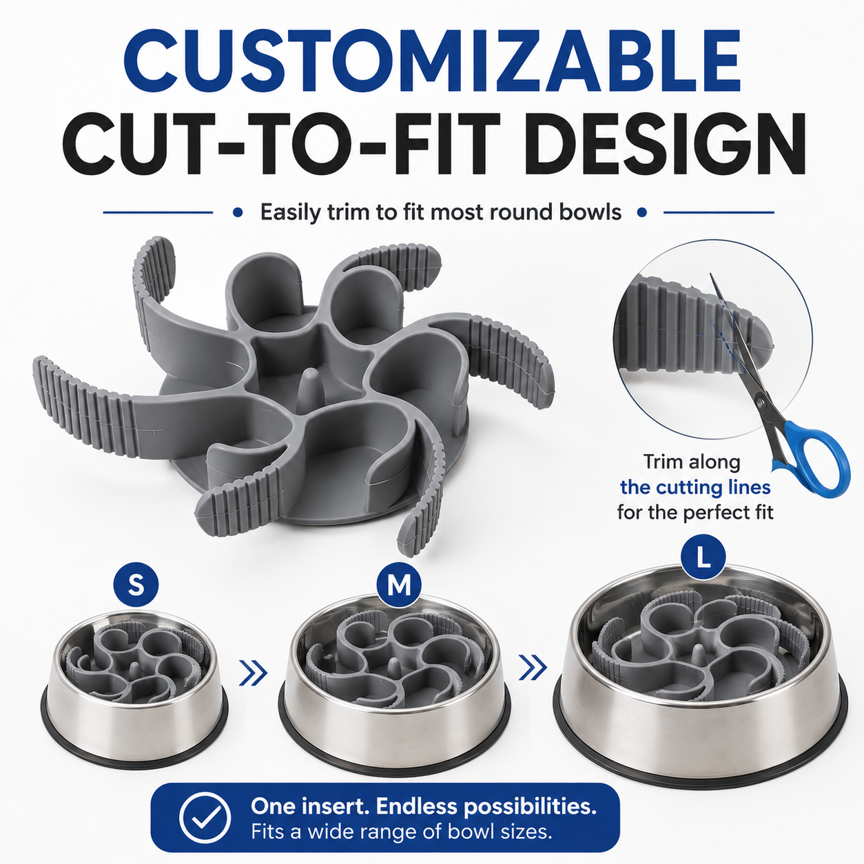 Slow Feeder Bowl Attachment - Grey