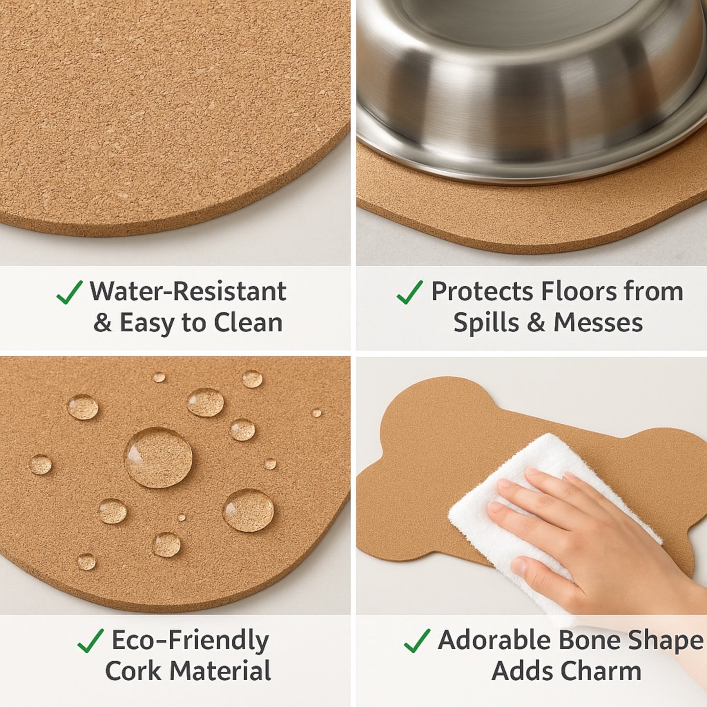 Cork - a - Mat - Floor Food & Water Mat