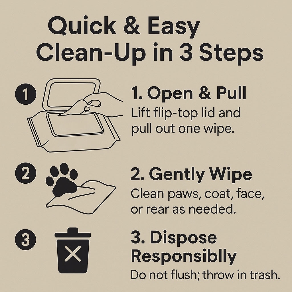 Pet Grooming Wipes - Unscented