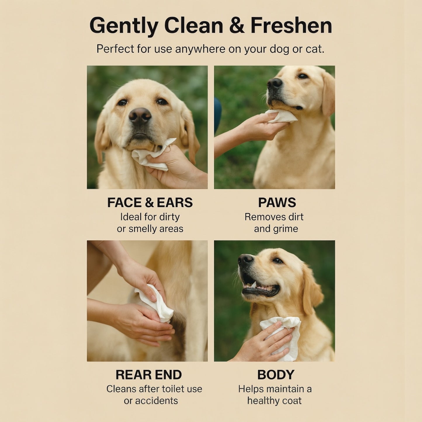 Pet Grooming Wipes - Unscented