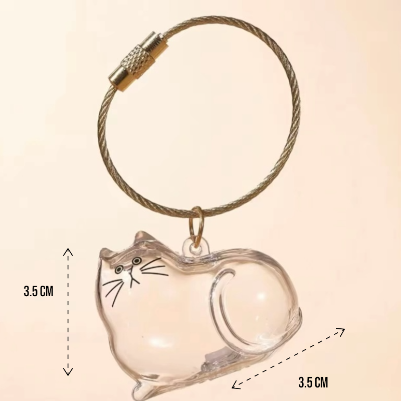 Cat Hair Keepsake Capsule - Key Chain - Christmas Decoration - Resting Cat
