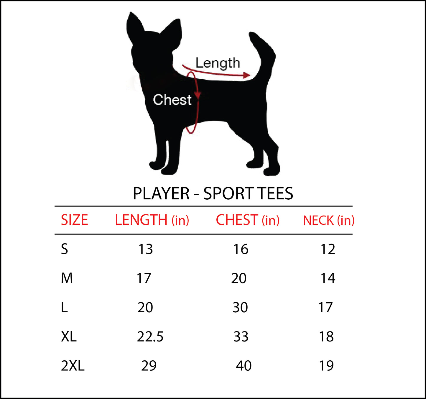 Player – Ltd. Edition Sports Tees for Dogs - Red