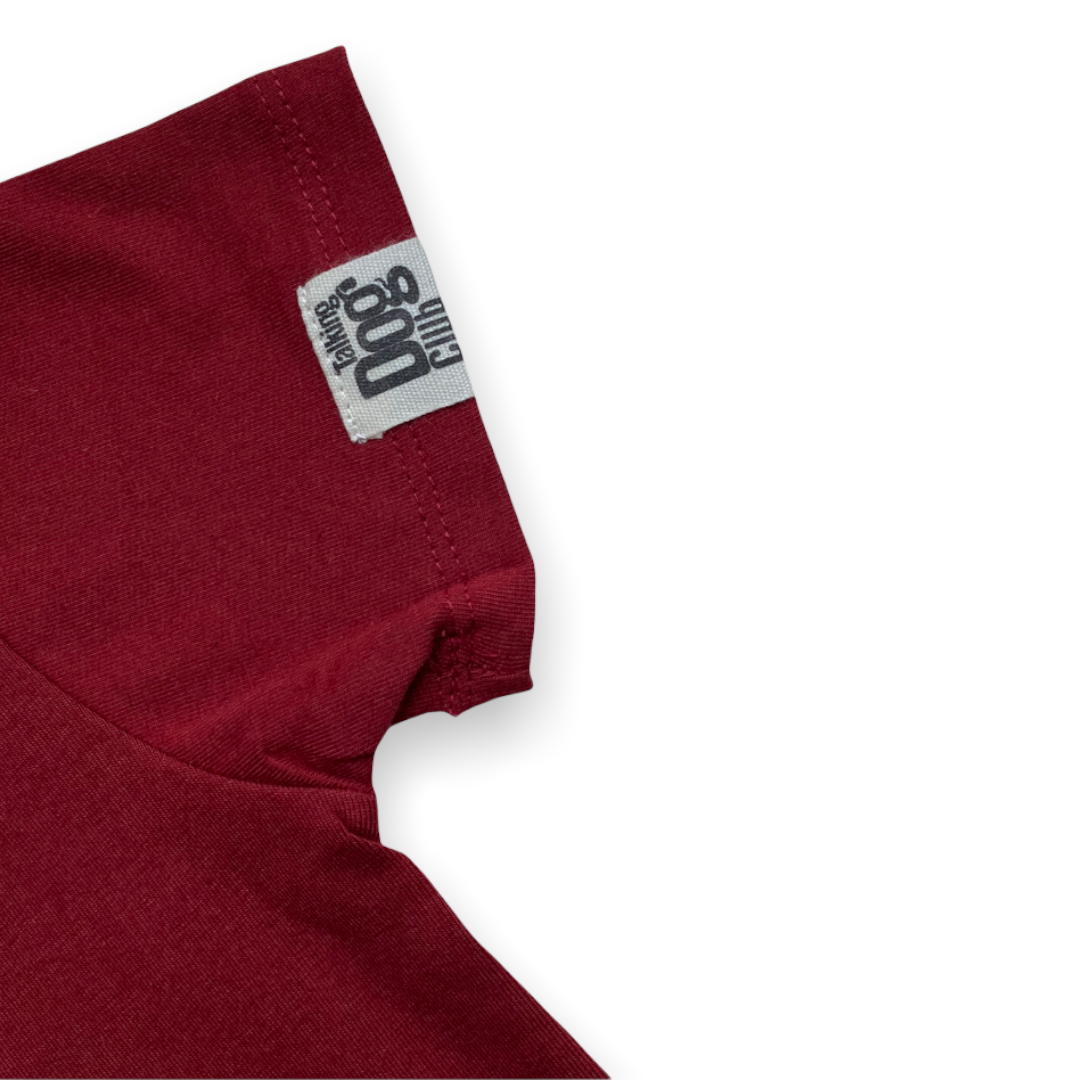 Macaroon Maroon Solid Dog Tee