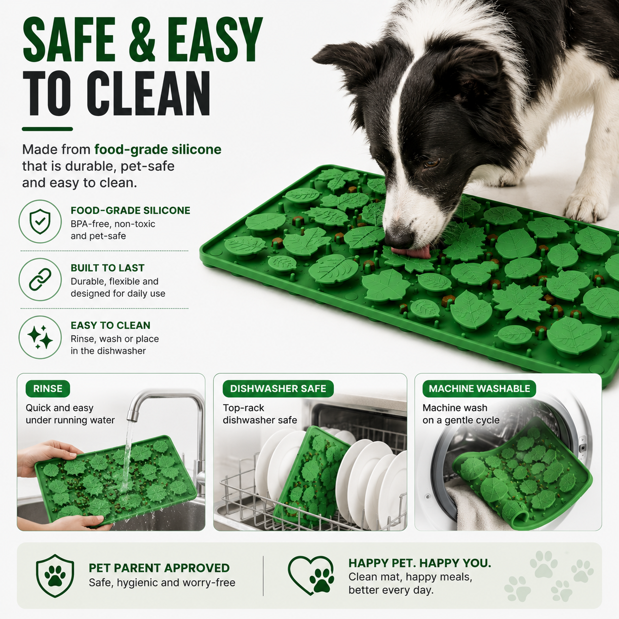 Jungle Dig Mat – Silicone Snuffle & Lick Mat for Dogs, Slow Feeder Enrichment Mat with Suction Cups
