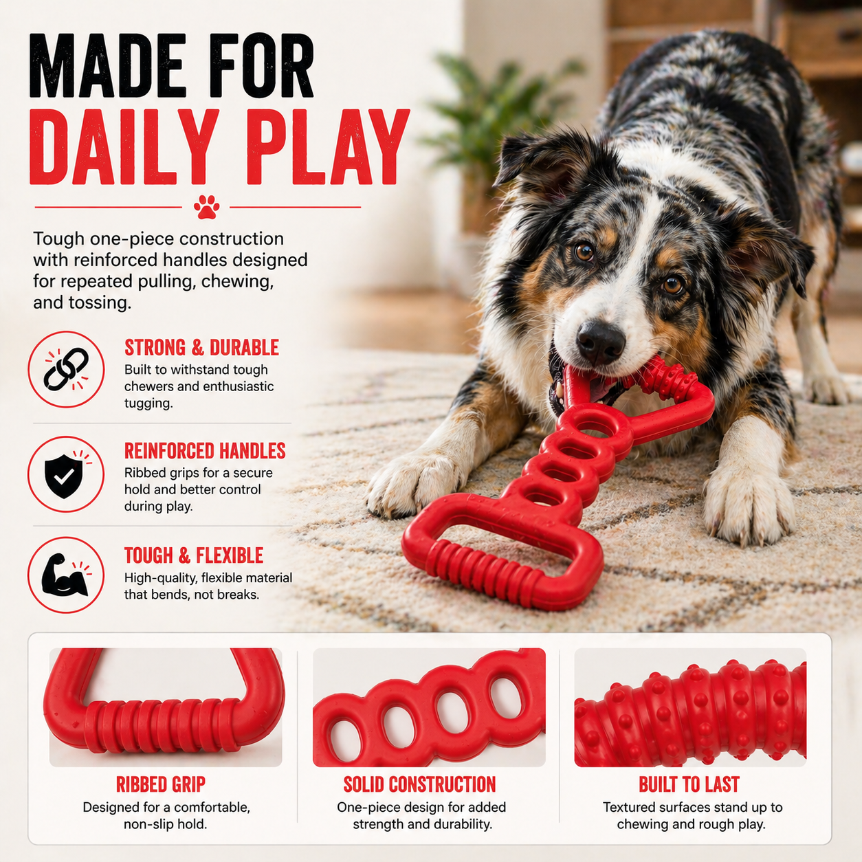 Sturdy - Tug Off - Natural Rubber Toy