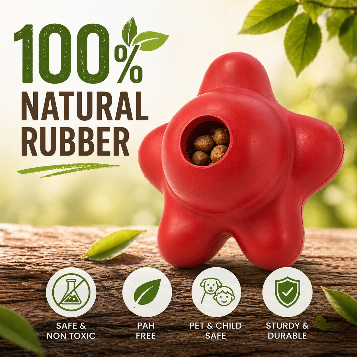 Sturdy - Puffed Star Interactive- Natural Rubber Toy
