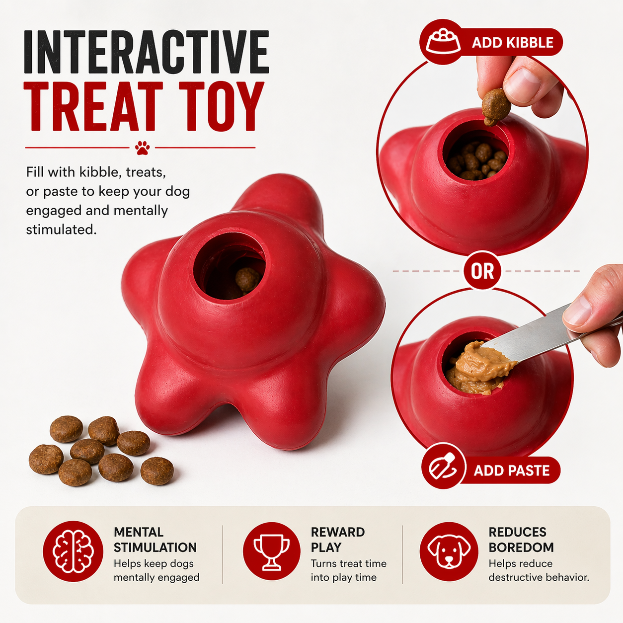 Sturdy - Puffed Star Interactive- Natural Rubber Toy