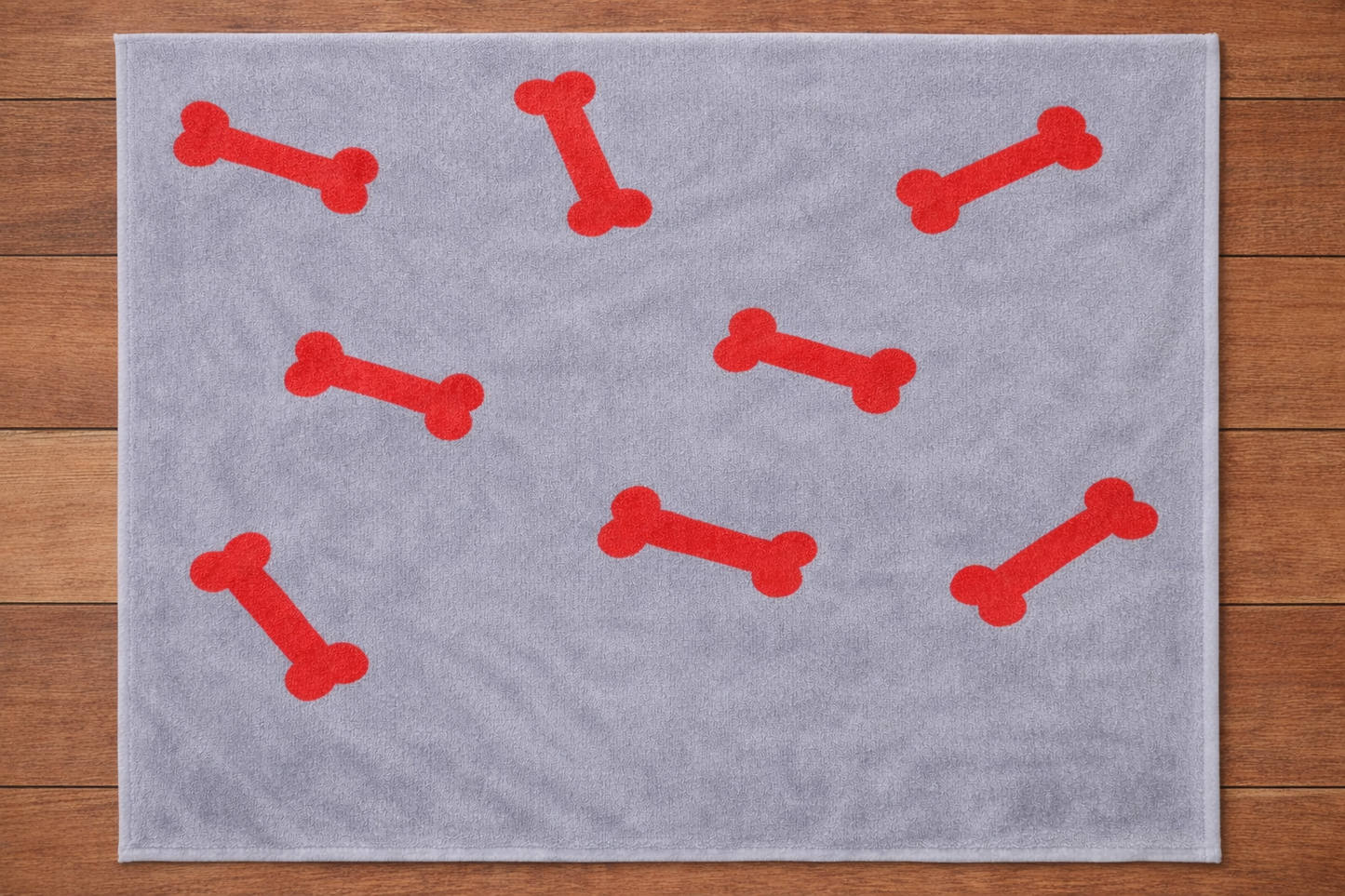 Talking Dog Club - Bone Print Viscose Blanket - Grey and Red Bone