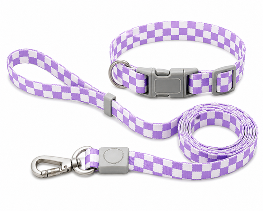 Checkmate Leash and Collar Combo - Purple