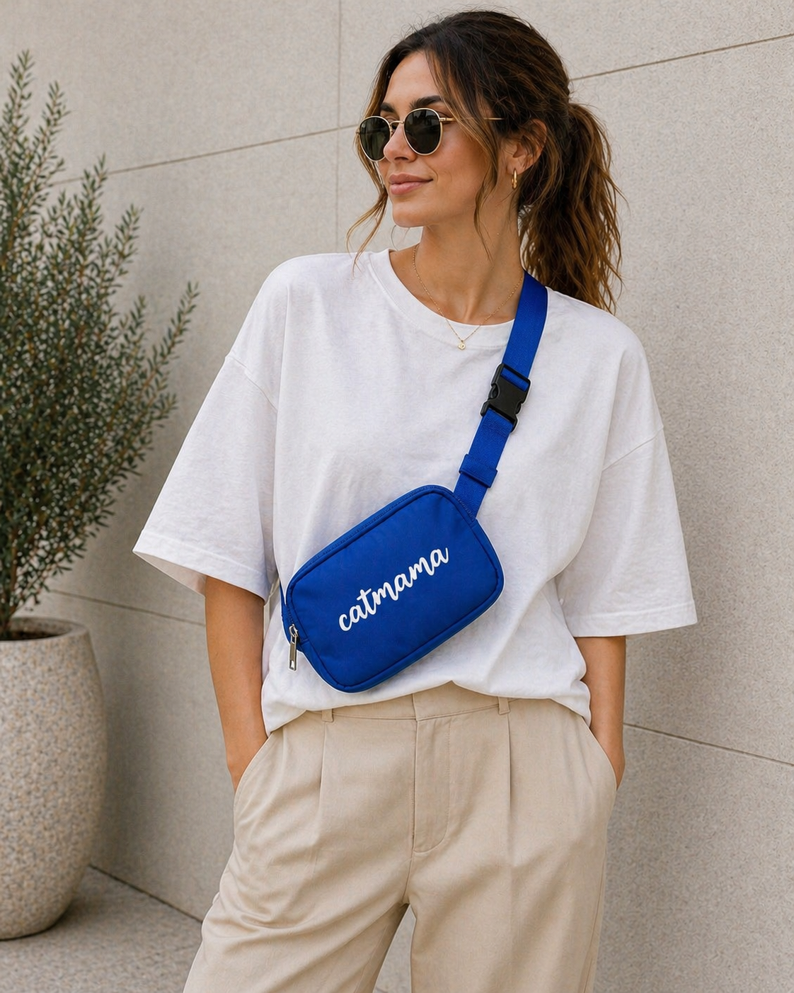 Catmama Crossbody Treat & Walk Bag - Blue