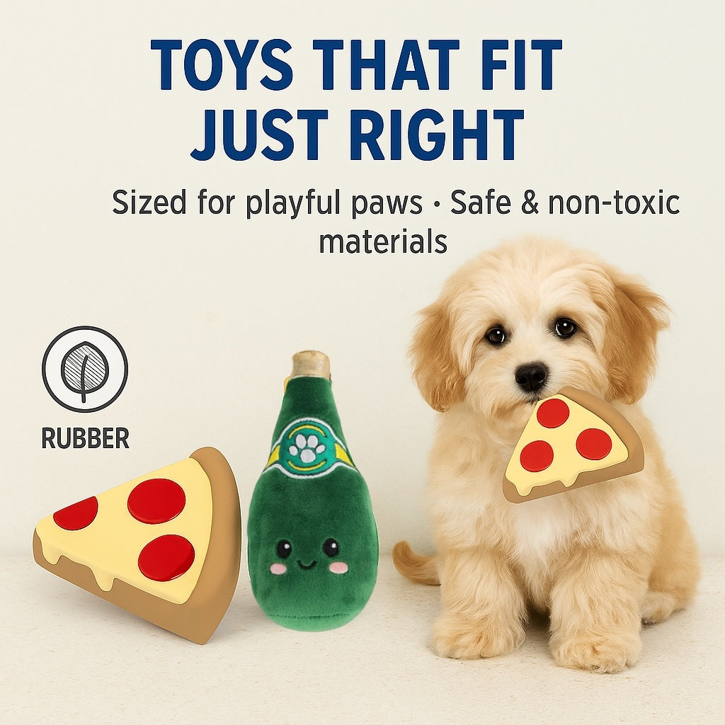 Pizza with Perrier Party Combo - Pack of Two toys for dogs