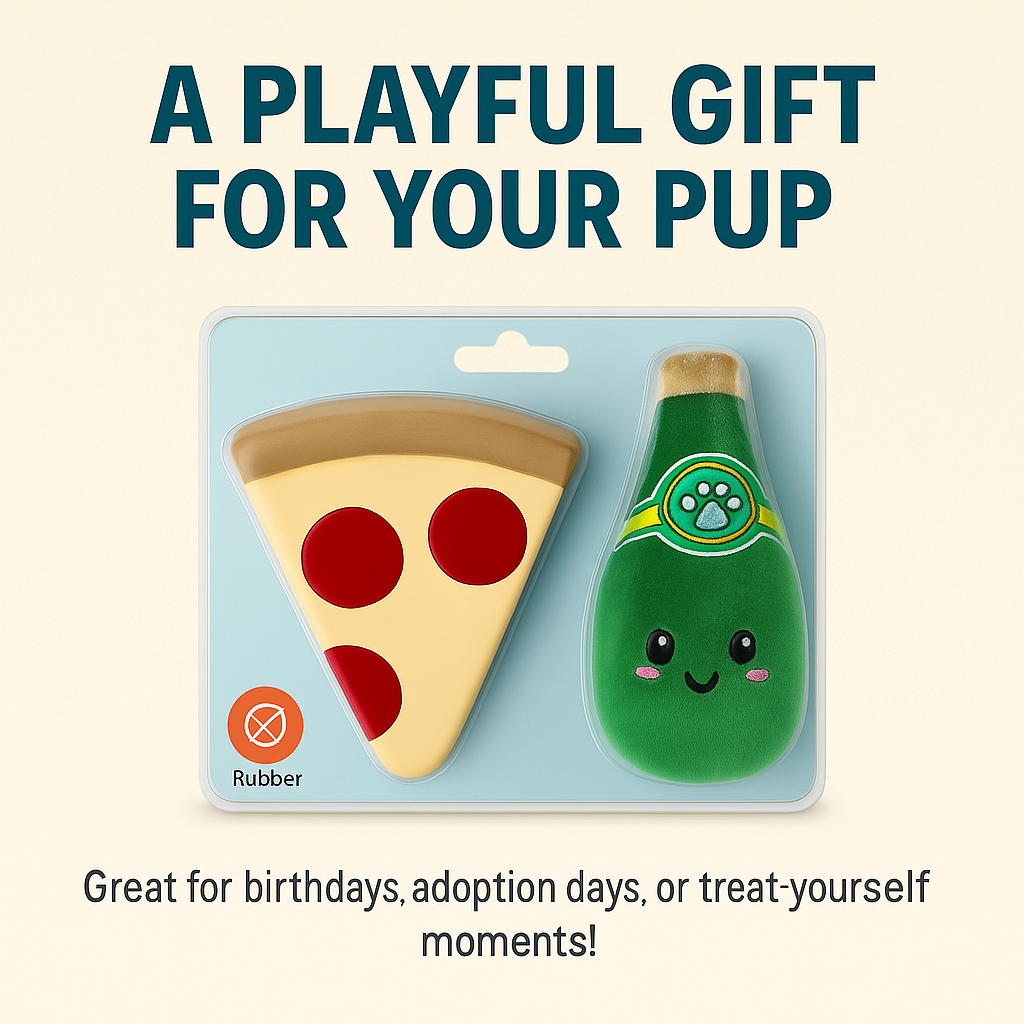Pizza with Perrier Party Combo - Pack of Two toys for dogs
