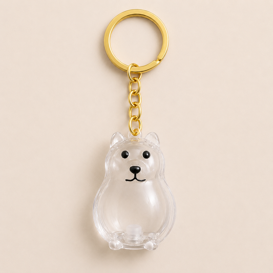 Dog Hair Keepsake Capsule - Key Chain - Christmas Decoration - Happy Lab