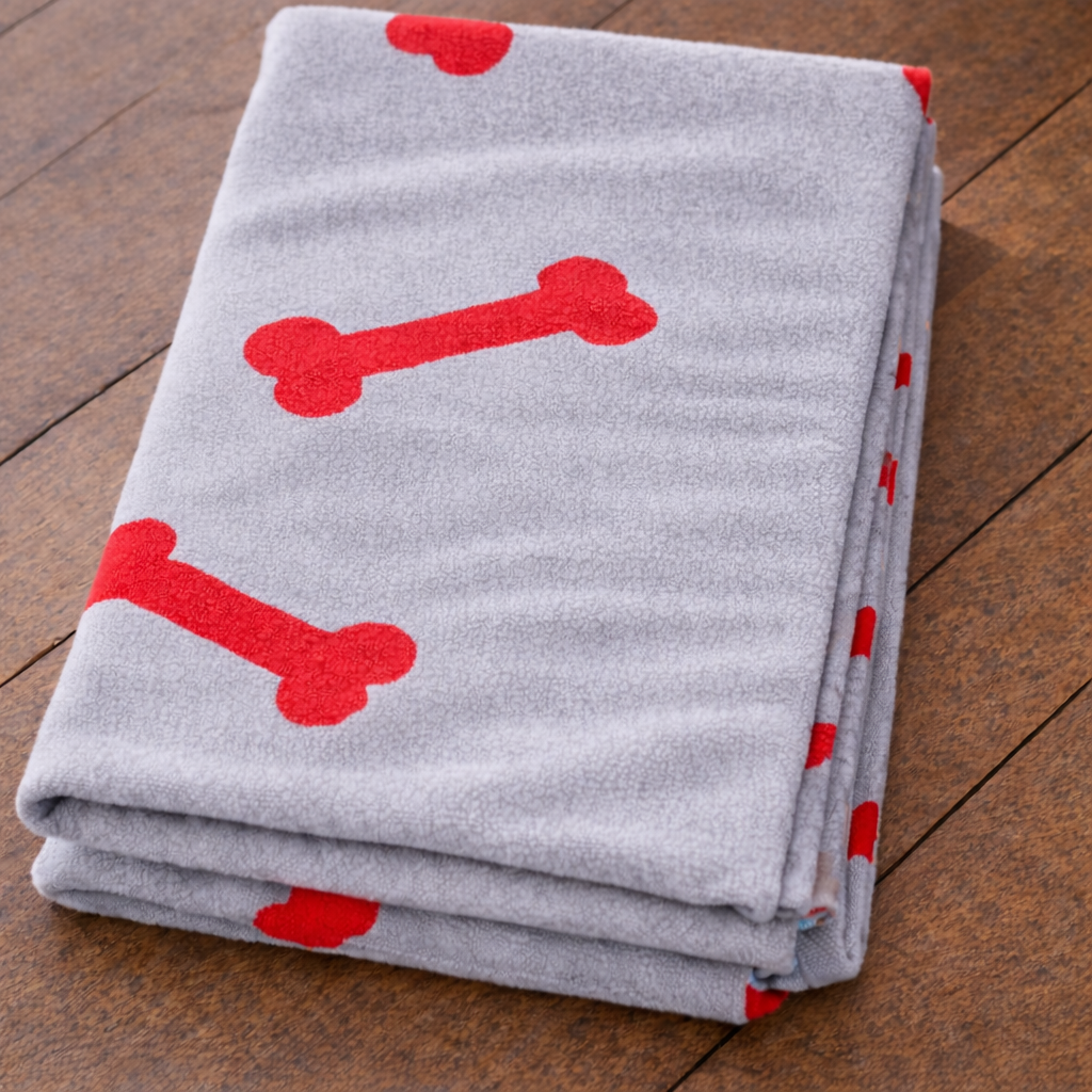 Talking Dog Club - Bone Print Viscose Blanket - Grey and Red Bone