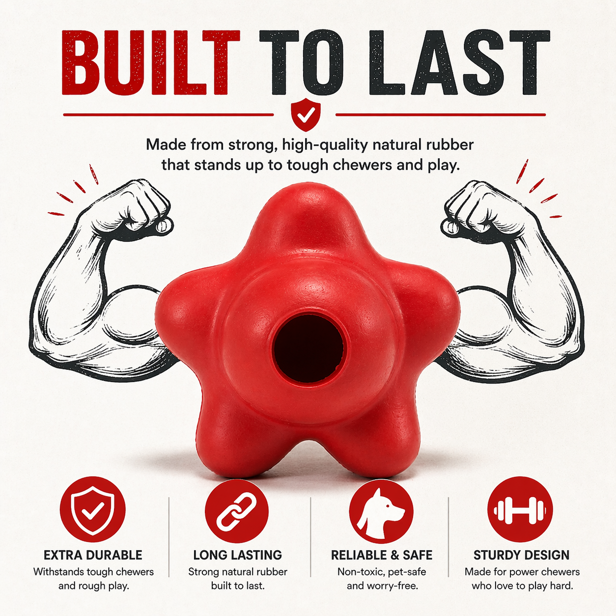 Sturdy - Puffed Star Interactive- Natural Rubber Toy