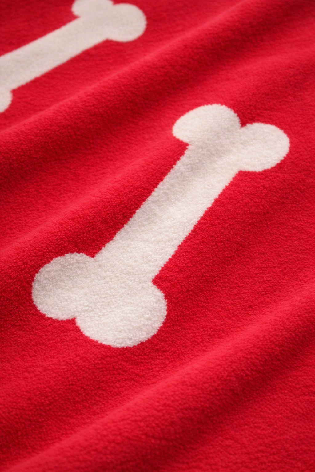 Talking Dog Club - Bone Print Viscose Blanket - Red and Grey Bone