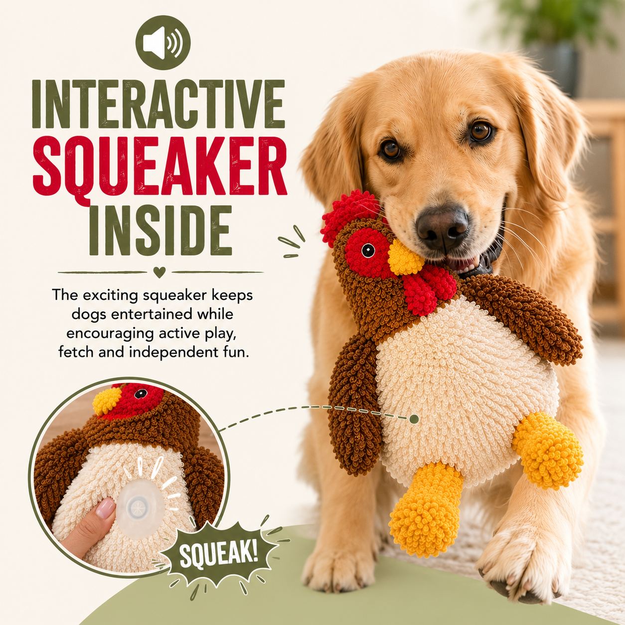 Tough Chicken - Reinforced Fabric Plush Toy