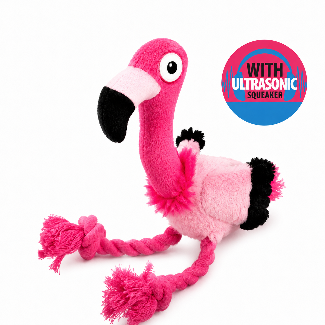Flamingo Plush - Ultrasonic-Silent Squeaker Toy