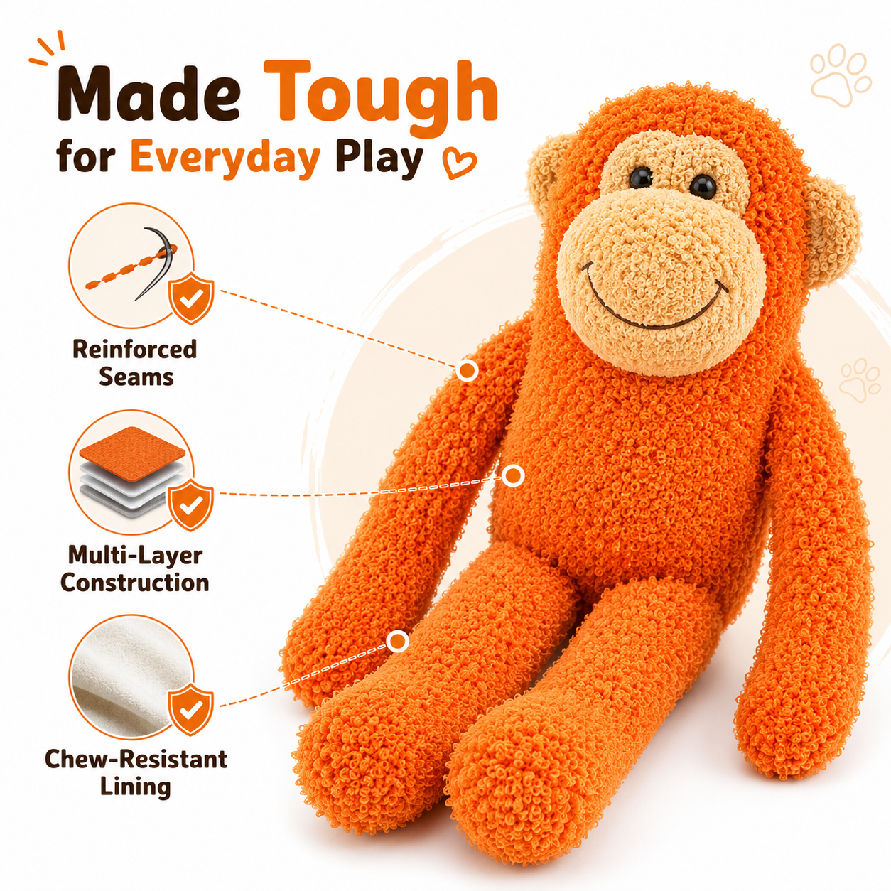 Monkey Trouble - Reinforced Fabric Plush Toy