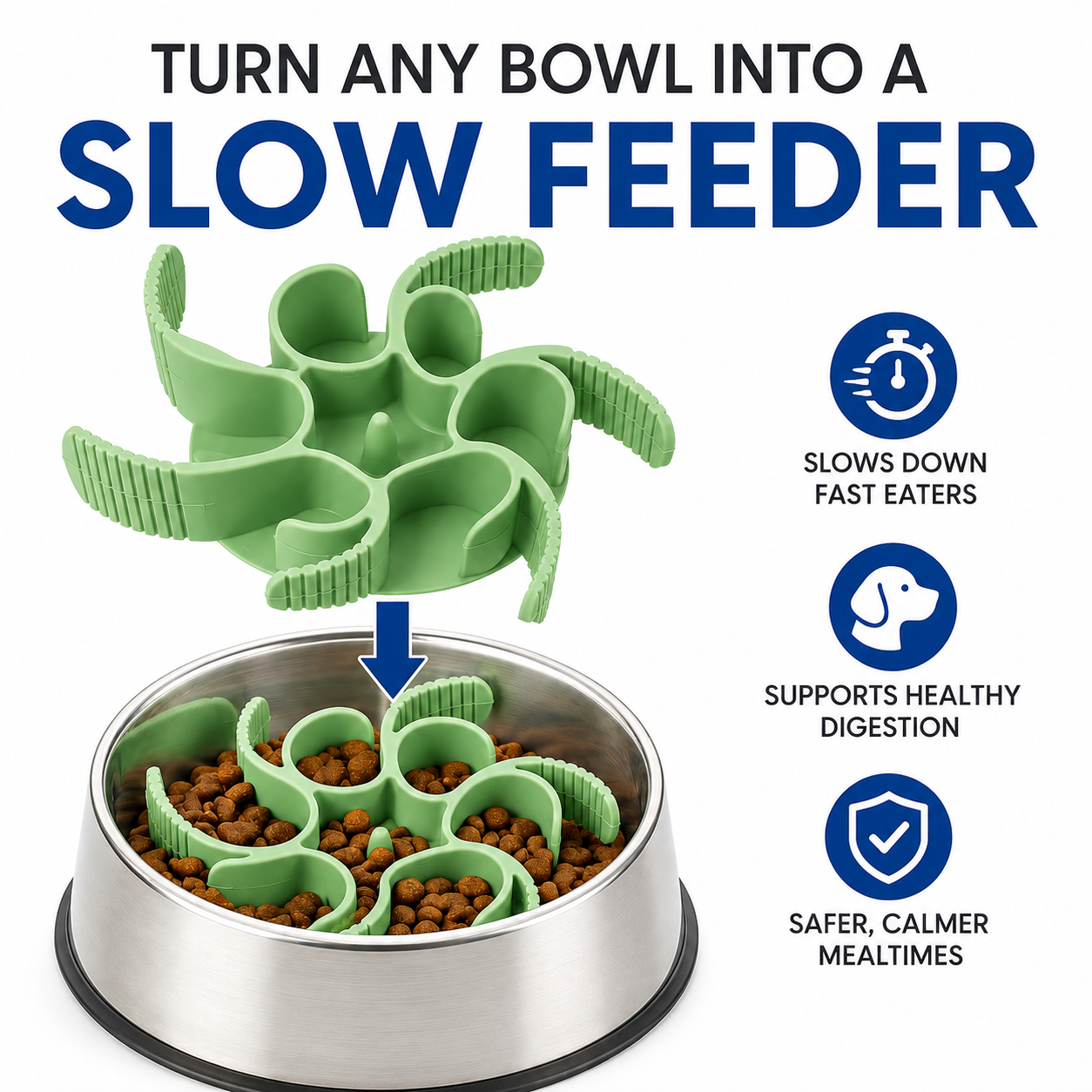 Slow Feeder Bowl Attachment - Green