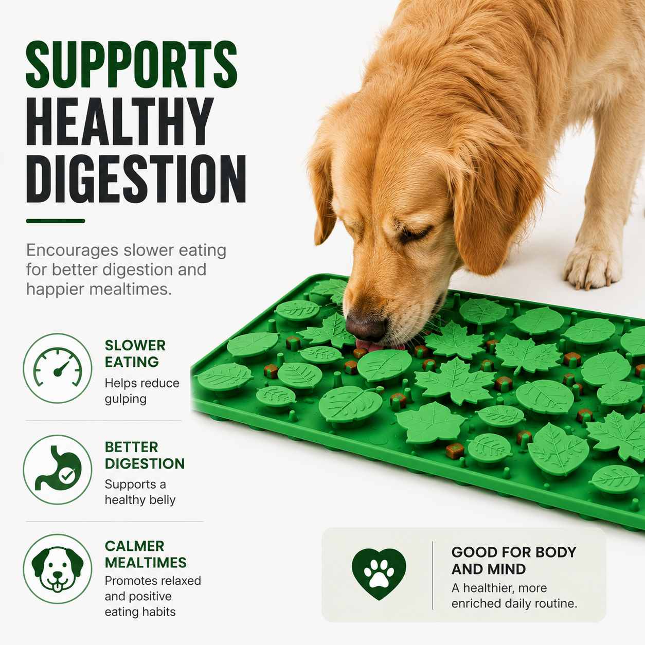 Jungle Dig Mat – Silicone Snuffle & Lick Mat for Dogs, Slow Feeder Enrichment Mat with Suction Cups