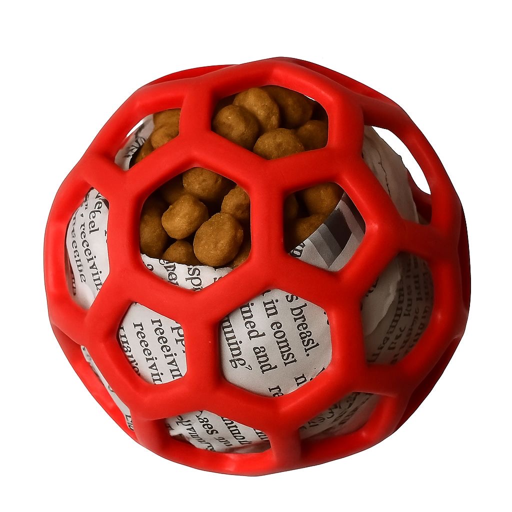 Hollow Elastic Interactive Busy Ball  - Red