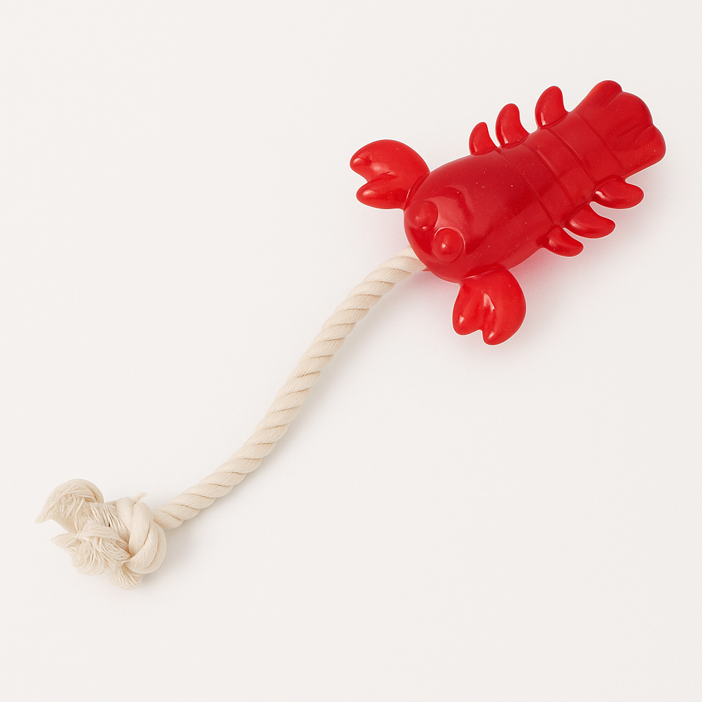 Lobster with Rope Treat dispenser Toy for dogs