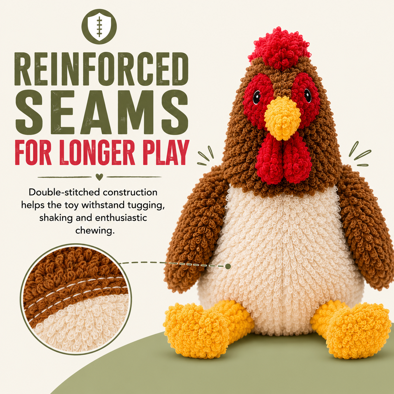 Tough Chicken - Reinforced Fabric Plush Toy