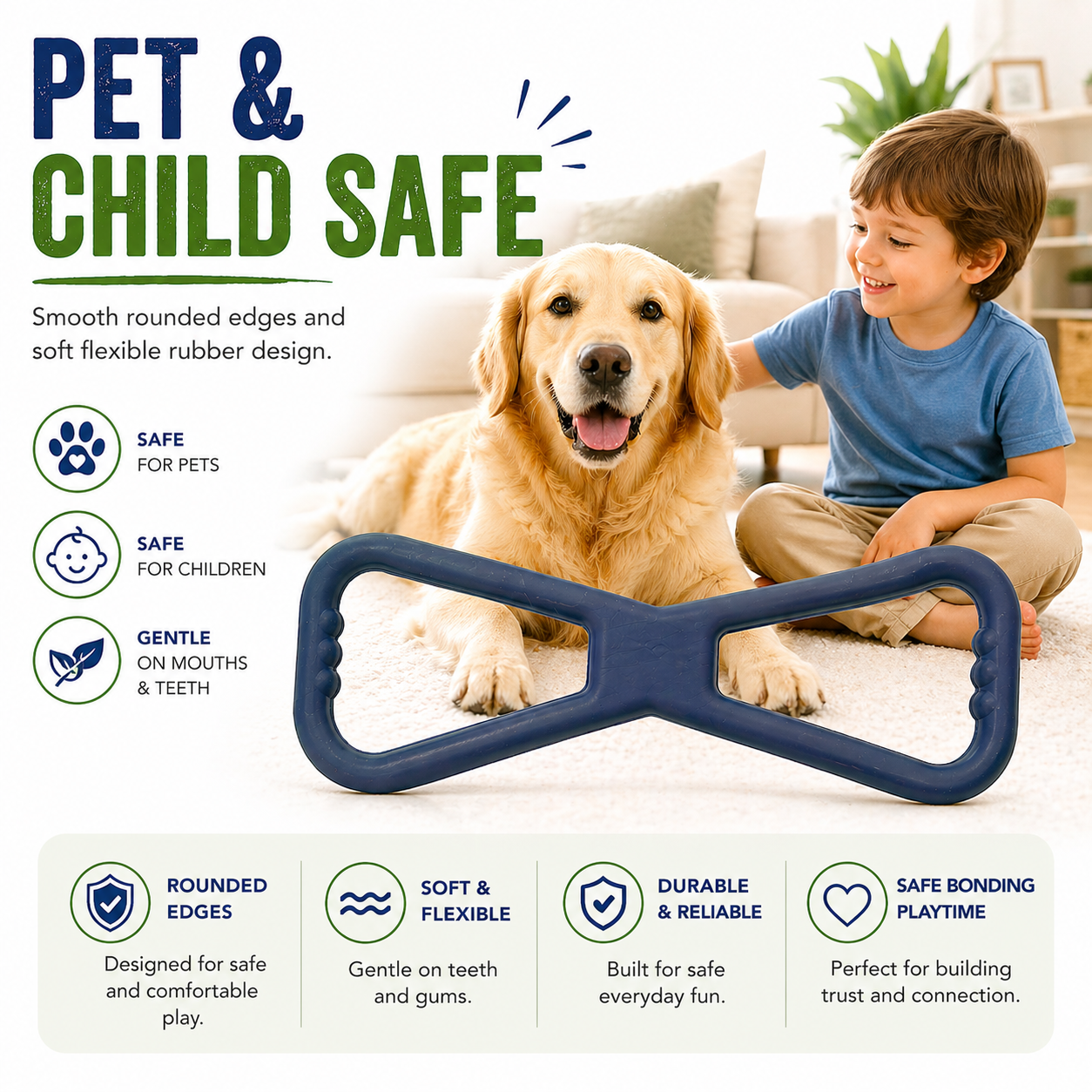 Sturdy - XL Infinity Pull - Natural Rubber Toy
