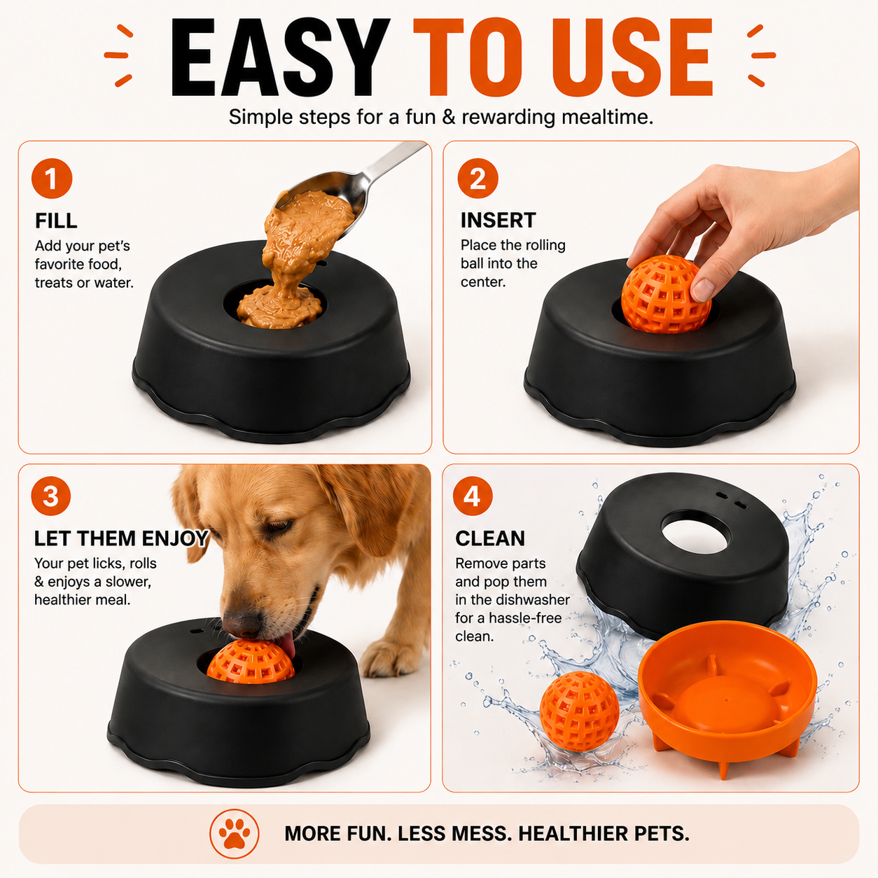 TDC - Lickables - Spin Flow Slow Feeder Bowl Set