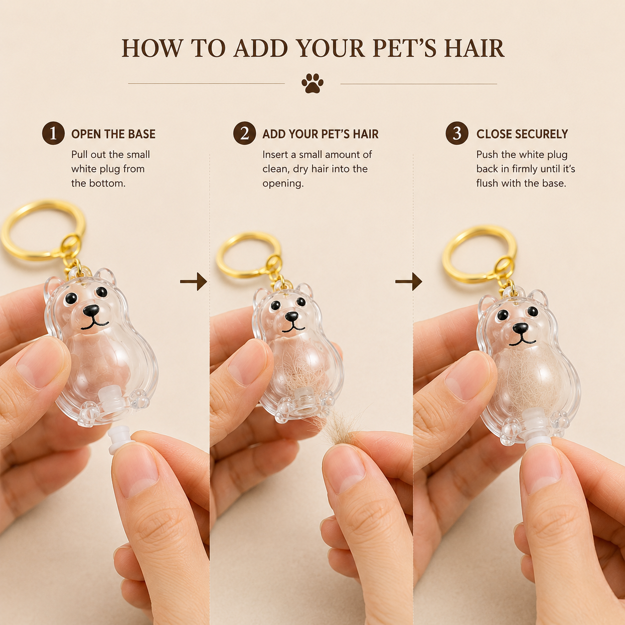 Dog Hair Keepsake Capsule - Key Chain - Christmas Decoration - Happy Lab