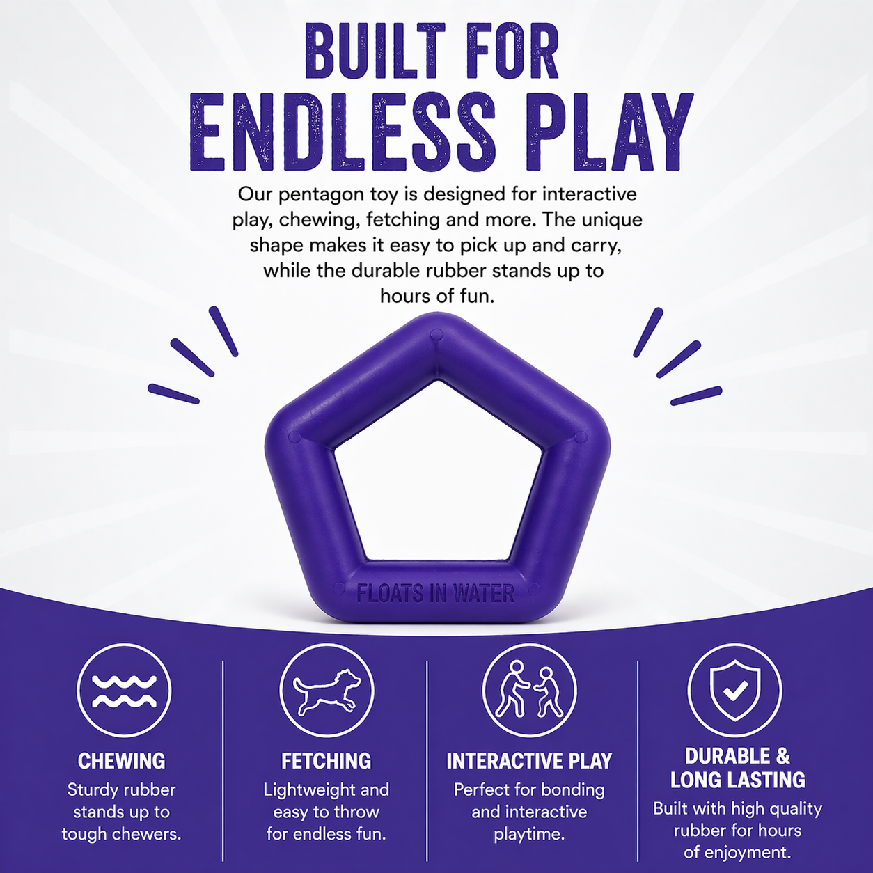 Sturdy - Hexagon Floater - Natural Rubber Toy