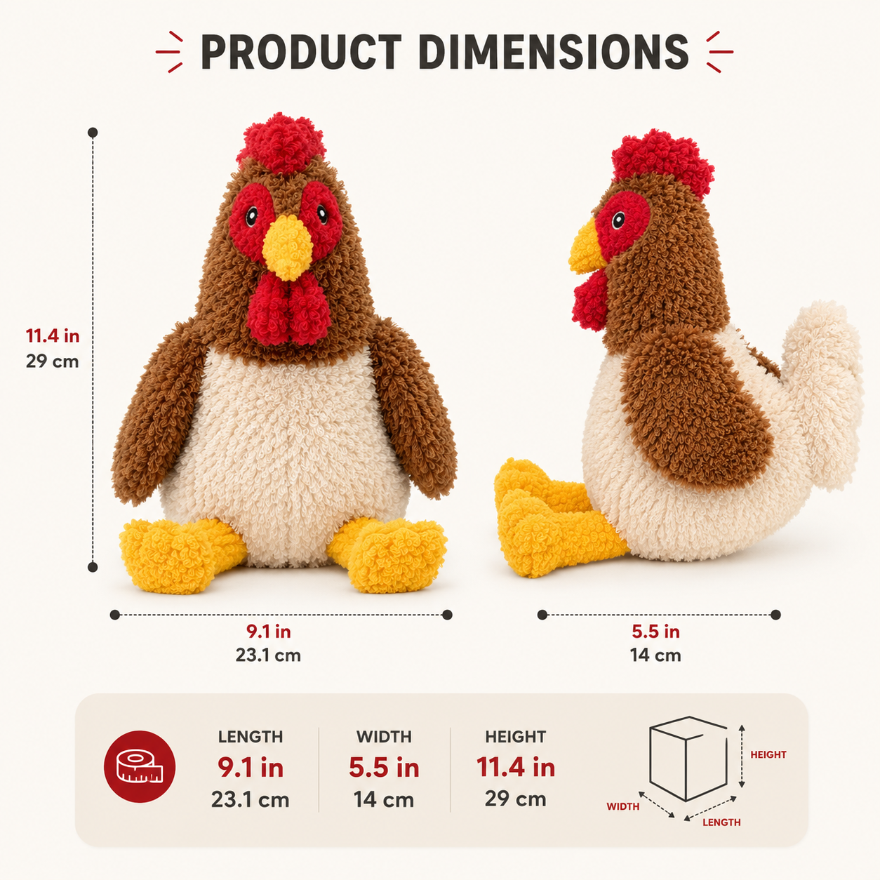 Tough Chicken - Reinforced Fabric Plush Toy