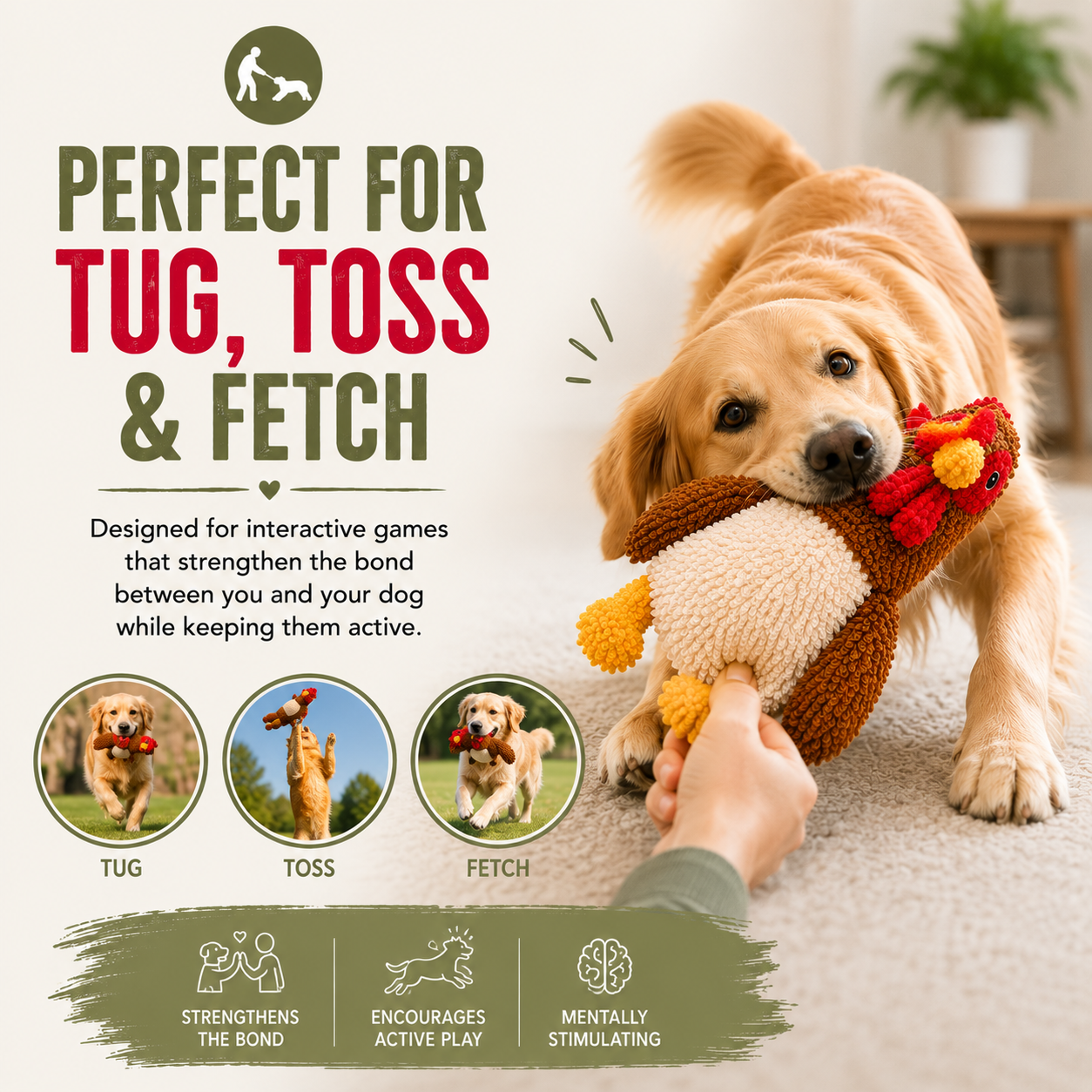 Tough Chicken - Reinforced Fabric Plush Toy