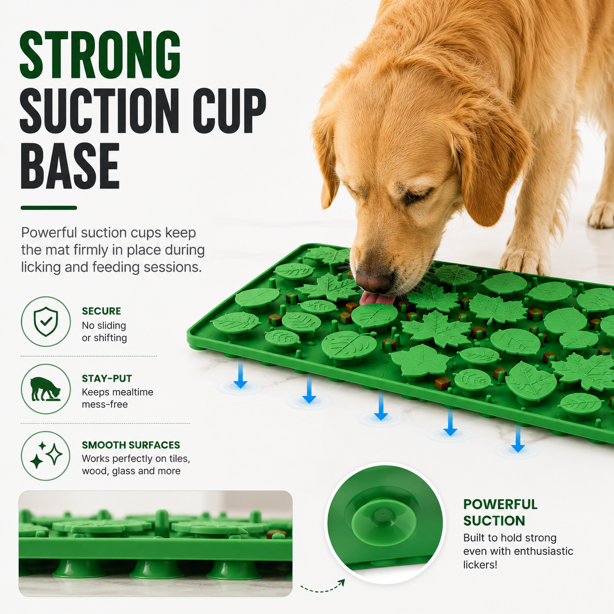Jungle Dig Mat – Silicone Snuffle & Lick Mat for Dogs, Slow Feeder Enrichment Mat with Suction Cups