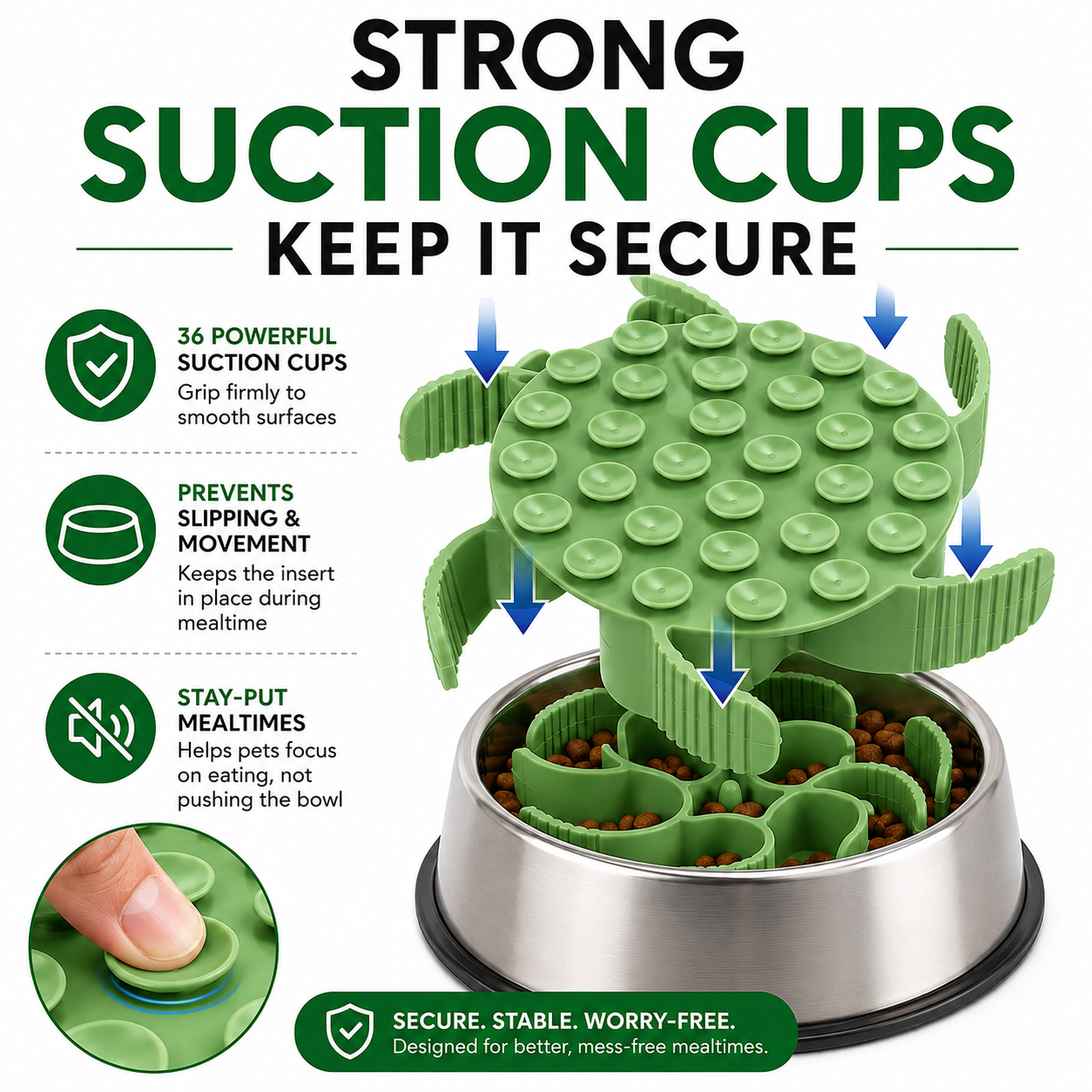 Slow Feeder Bowl Attachment - Green