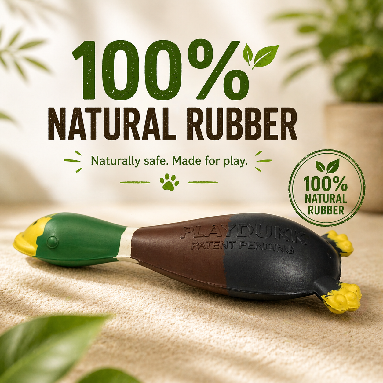 Sturdy - Noisy Ducky Duck - Natural Rubber Toy
