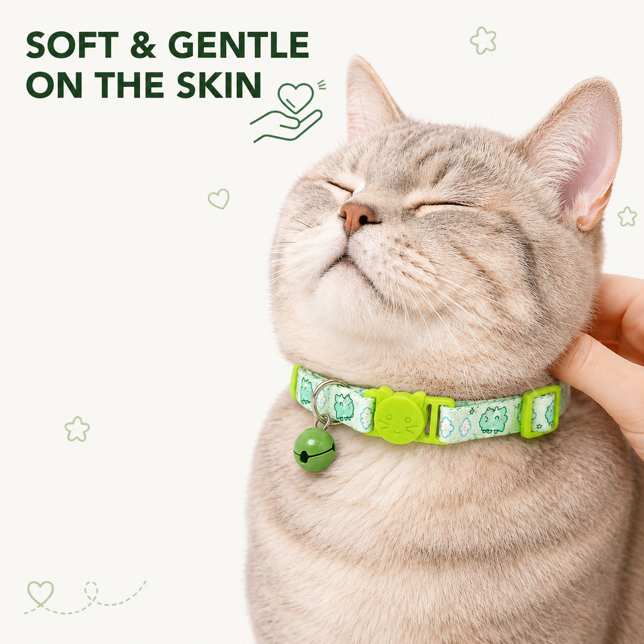 Talking Dog Club - Everyday Cat Collars - With Attached Bell - Dino