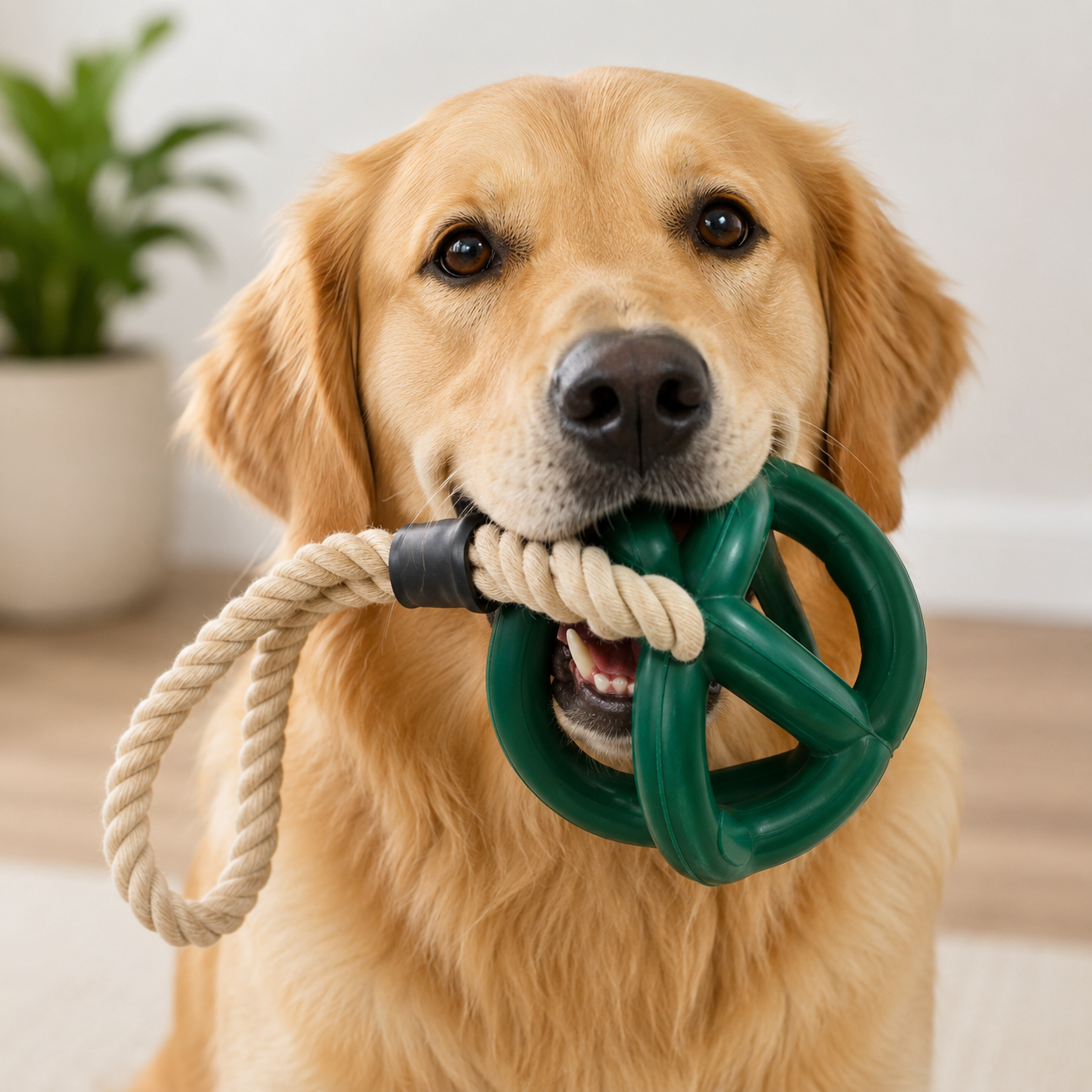 Sturdy - Dual Grip Oval Toy with Rope
