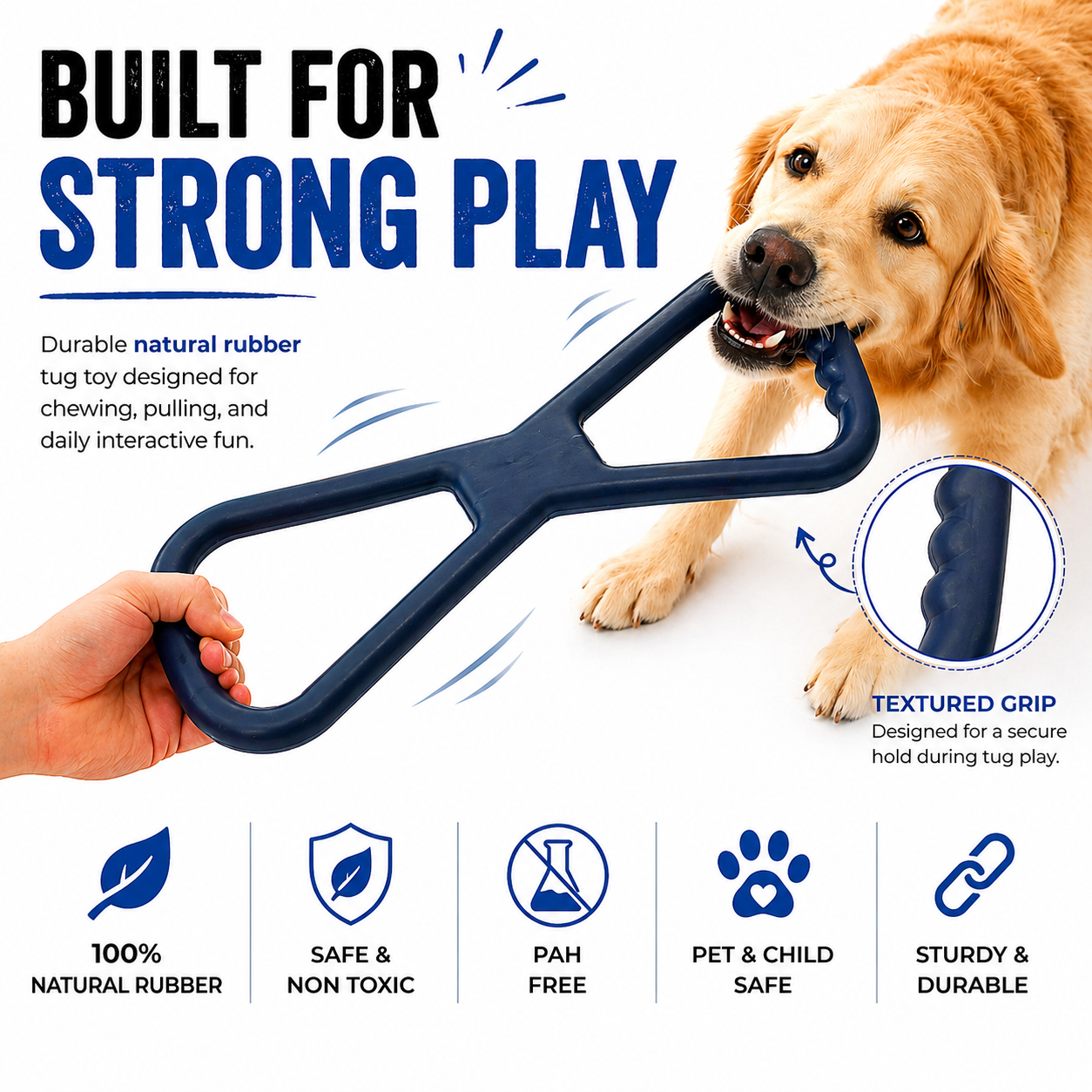 Sturdy - XL Infinity Pull - Natural Rubber Toy