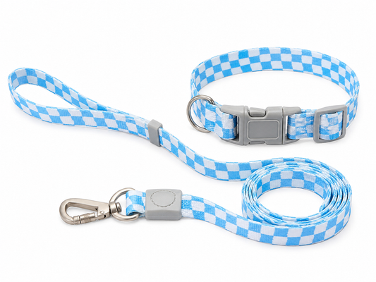 Checkmate Leash and Collar Combo - Blue