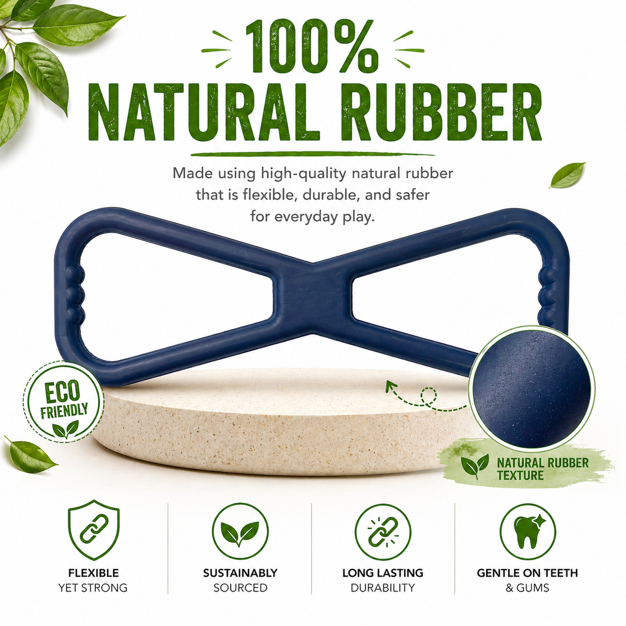 Sturdy - XL Infinity Pull - Natural Rubber Toy