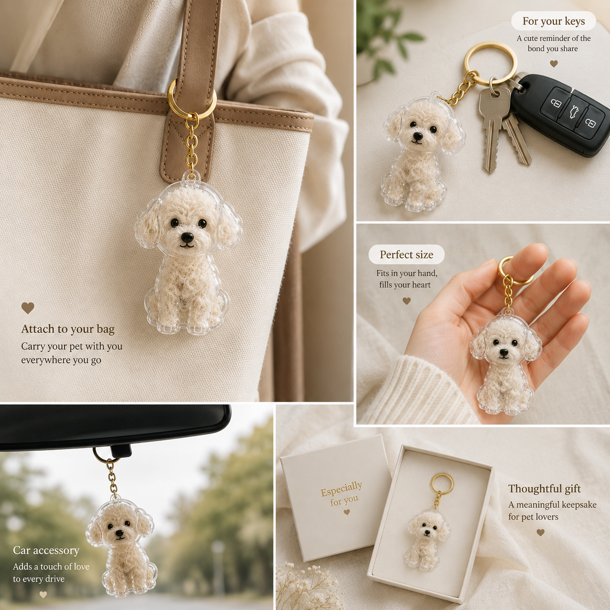 Dog Hair Keepsake Capsule - Key Chain - Christmas Decoration - Shih-Tzu