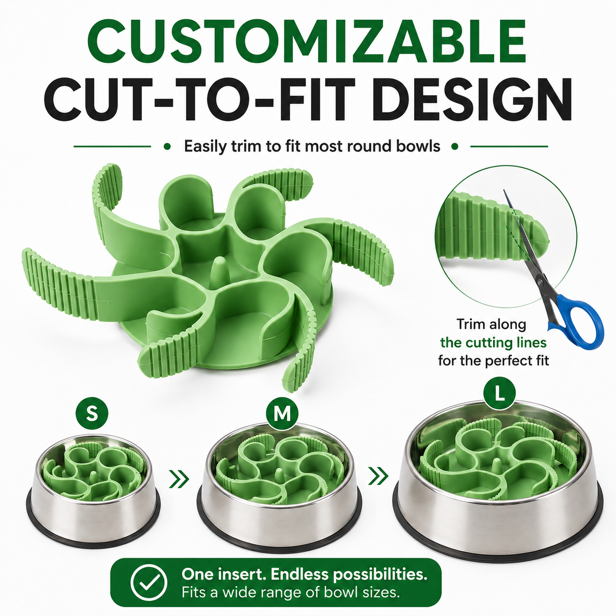 Slow Feeder Bowl Attachment - Green