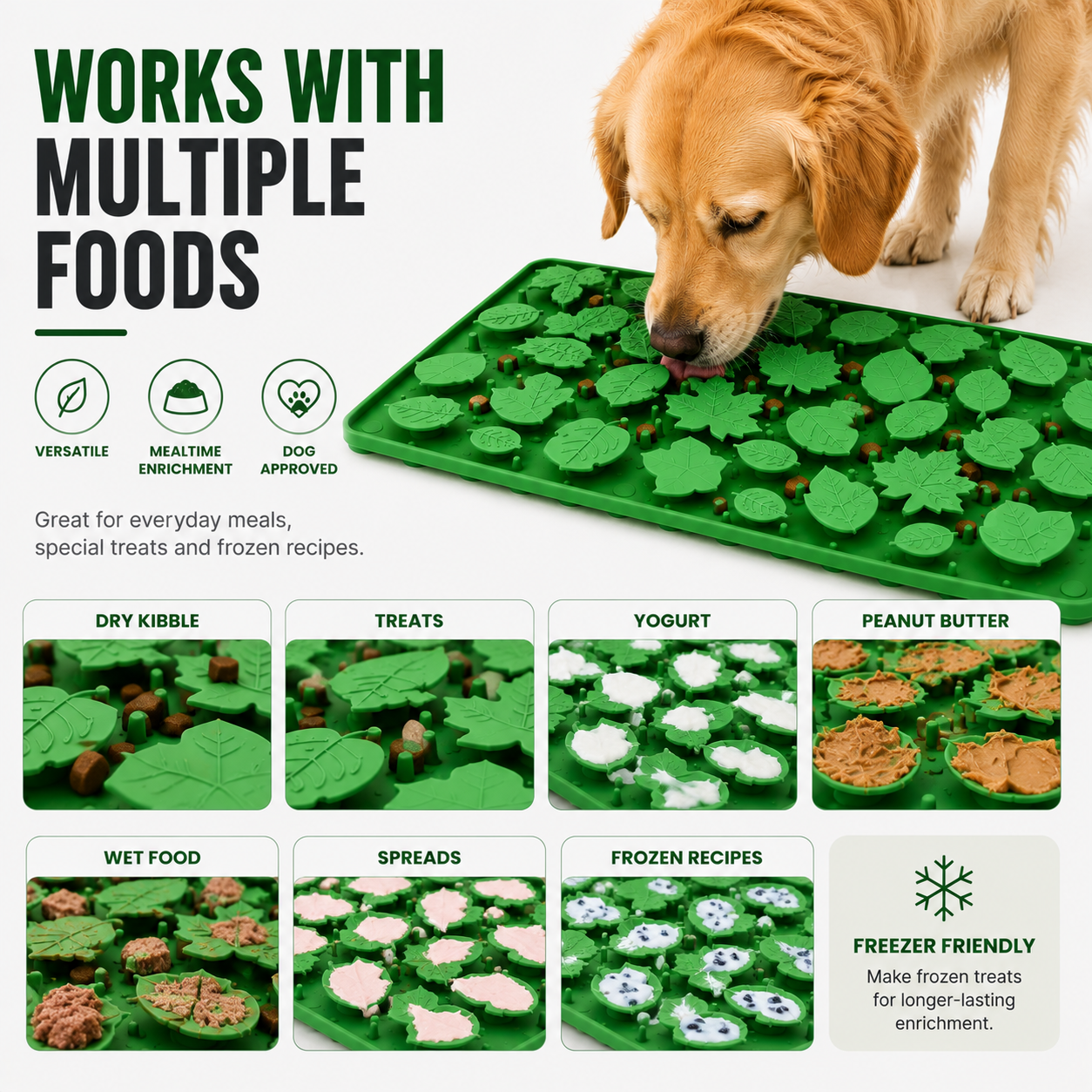 Jungle Dig Mat – Silicone Snuffle & Lick Mat for Dogs, Slow Feeder Enrichment Mat with Suction Cups