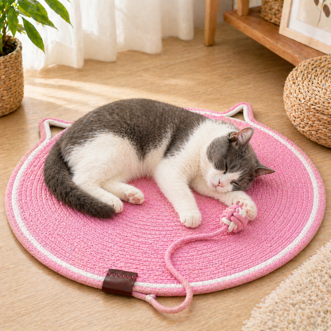 Talking Dog Club - Cat Rope Mat - Pink